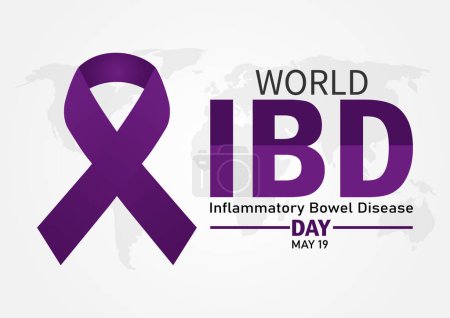 Illustration for World IBD Inflammatory Bowel Disease Day. May 19. Holiday concept. Template for background, banner, card, poster with text inscription. Vector illustration - Royalty Free Image