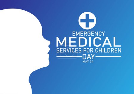 Emergency Medical Services For Children Day wallpaper with shapes and typography, banner, card, poster, template. Emergency Medical Services For Children Day, background