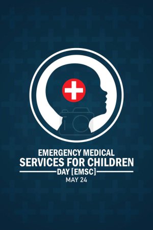 Ilustración de Servicios médicos de emergencia para el día de los niños (EMSC) Fondo de pantalla móvil con formas y tipografía, pancarta, tarjeta, póster, plantilla. - Imagen libre de derechos