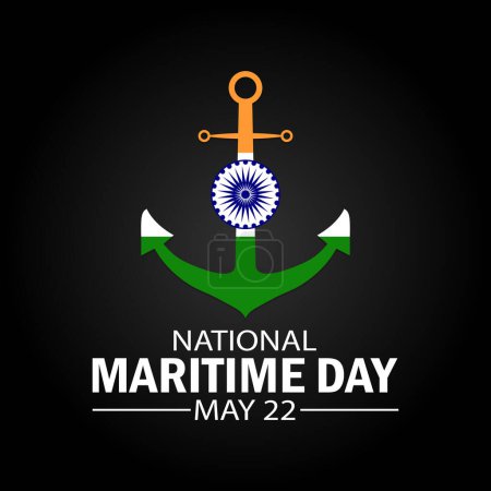 National Maritime day. May 22. Holiday concept. Template for background, banner, card, poster with text inscription. Vector illustration.