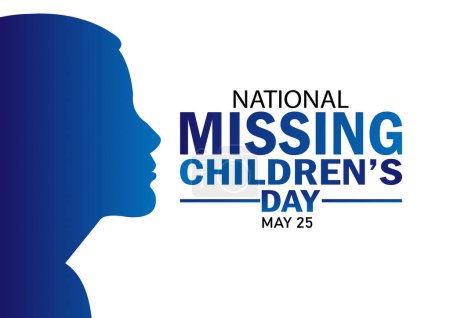 Día Nacional de los Niños Desaparecidos. 25 de mayo. Ilustración vectorial. Plantilla para fondo, banner, tarjeta, póster con inscripción de texto.