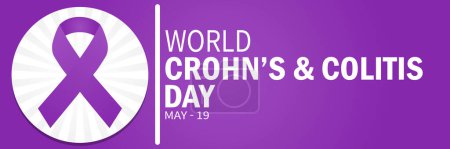 Journée mondiale de la maladie de Crohn et de la colite. Le 19 mai. Convient pour carte de v?ux, affiche et bannière. Illustration vectorielle.