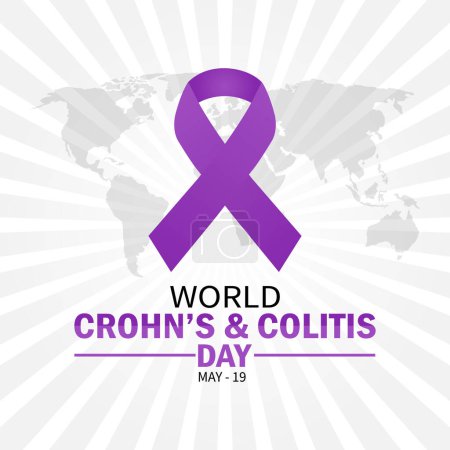 World Crohn's and Colitis Day. May 19. Holiday concept. Template for background, banner, card, poster with text inscription. Vector illustration.