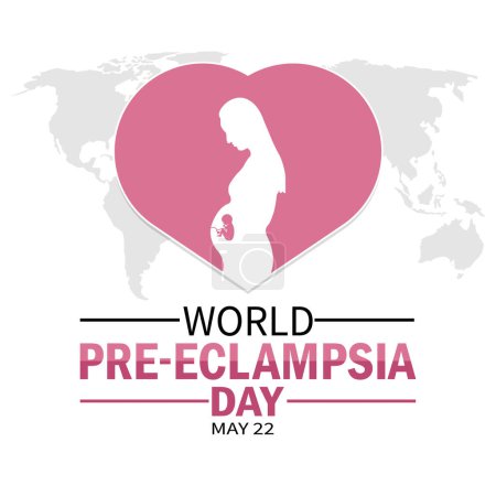 Día Mundial de la Preeclampsia. 22 de mayo. Concepto de vacaciones. Plantilla para fondo, banner, tarjeta, póster con inscripción de texto.