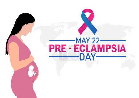 World Preeclampsia Day wallpaper with shapes and typography, banner, card, poster, template. World Preeclampsia Day, background
