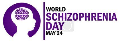 Día Mundial de la Esquizofrenia. 24 de mayo. Adecuado para tarjetas de felicitación, póster y banner. Ilustración vectorial.