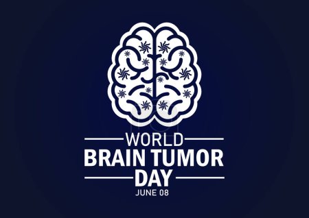 World Brain Tumor Day. June 08. Holiday concept. Template for background, banner, card, poster with text inscription. Vector illustration.