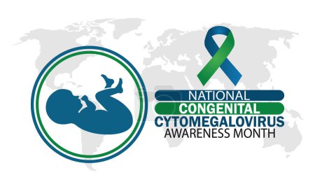 National Congenital Cytomegalovirus Awareness Month. Template for background, banner, card, poster with text inscription.