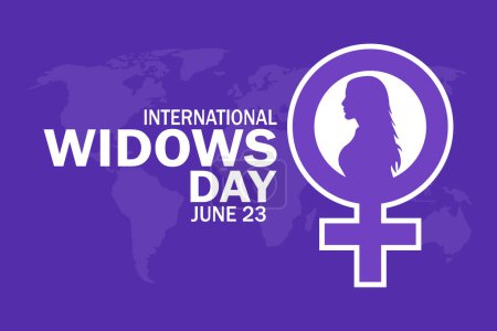 International Widows Day. June 23. Holiday concept. Template for background, banner, card, poster with text inscription.