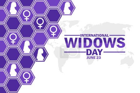 International Widows Day. June 23. Holiday concept. Template for background, banner, card, poster with text inscription. Vector illustration.