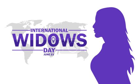 Internationale Witwen-Tag-Vektor-Illustration. 23. Juni. Geeignet für Grußkarte, Poster und Banner