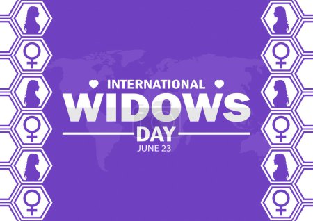 Papier peint Journée internationale des veuves avec des formes et typographie, bannière, carte, affiche, modèle. Journée internationale des veuves, contexte