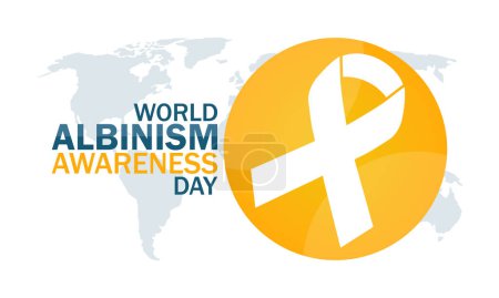 Ilustración de World Albinism Awareness Day fondo de pantalla con formas y tipografía, bandera, tarjeta, póster, plantilla. Día Mundial de la Concienciación sobre el Albinismo, antecedentes - Imagen libre de derechos