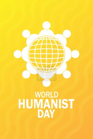 Día Mundial del Humanismo. Adecuado para tarjetas de felicitación, póster y fondo de pantalla móvil. Ilustración vectorial.