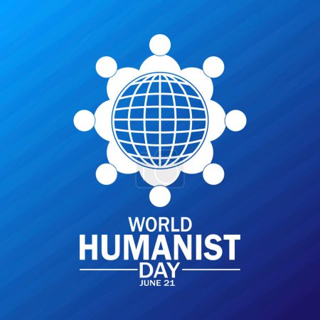 Illustration for World Humanist Day. June 21. Holiday concept. Template for background, banner, card, poster with text inscription. - Royalty Free Image