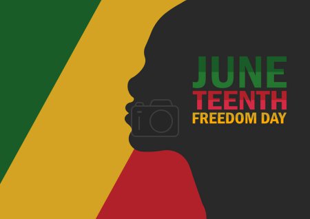 June Teenth Freedom Day. Holiday concept. Template for background, banner, card, poster with text inscription.