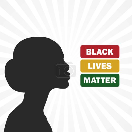 Illustration for Black Lives Matter. Holiday concept. Template for background, banner, card, poster with text inscription. - Royalty Free Image