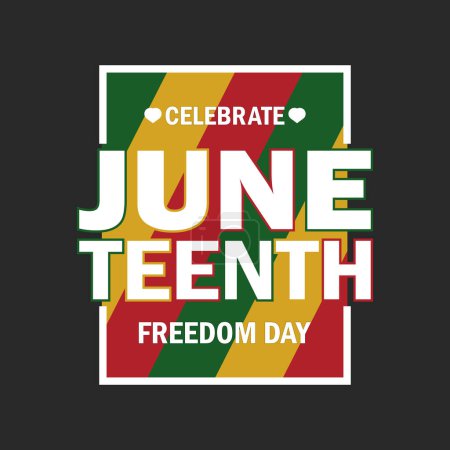 Ilustración de Día de la Libertad Teenth junio. Adecuado para tarjetas de felicitación, póster y banner. Ilustración vectorial. - Imagen libre de derechos