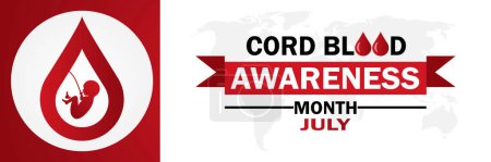 Cord Blood Awareness Monat Juli. Geeignet für Grußkarte, Poster und Banner. Vektorillustration.