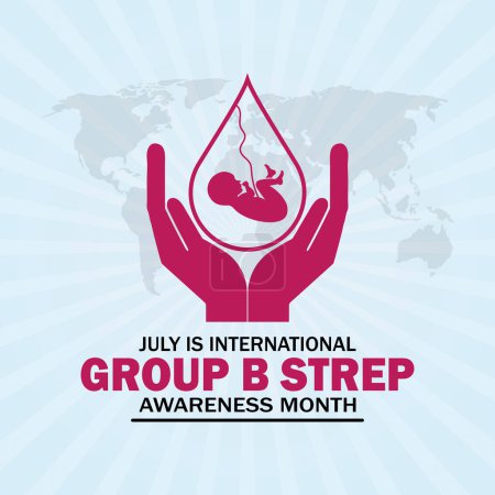 July is International Group B strep Awareness Month wallpaper with shapes and typography, banner, card, poster, template. July is International Group B strep Awareness Month, background