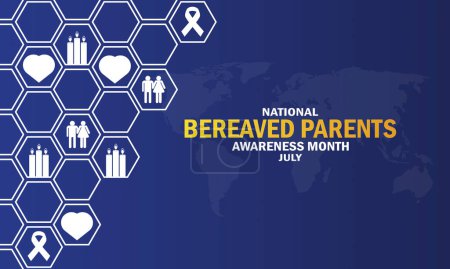National Bereaved Parents Awareness Month fondo de pantalla con formas y tipografía, pancarta, tarjeta, póster, plantilla. Mes Nacional de Sensibilización de Padres Desconsolados, antecedentes