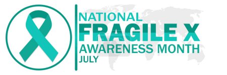 Nacional frágil X mes de conciencia de julio. Ilustración vectorial. Adecuado para tarjeta de felicitación, póster y pancarta.