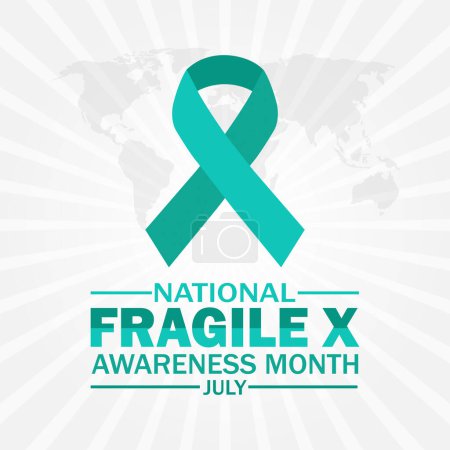 Illustration for National fragile X awareness month wallpaper with shapes and typography, banner, card, poster, template. National fragile X awareness month, background - Royalty Free Image