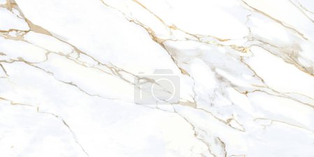 Photo for Carrara marble with a mixture of white color and natural cracks on the natural stone looks luxurious - Royalty Free Image