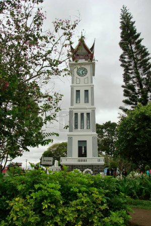 Photo for West Sumatra, Indonesia, Jan 7, 2019. The Bukittinggi Jam Gadang Landmark or Big Clock Tower is a popular city icon. - Royalty Free Image