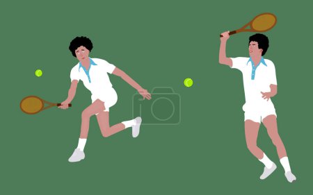 Tennis Player Vector Illustration with Racket and Sword