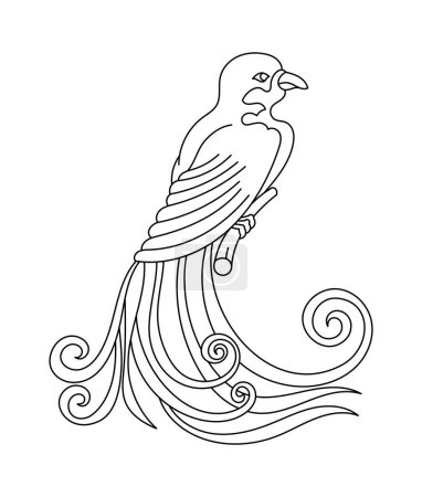 Illustration for Bird. Editable outline stroke. Vector line illustration. Open paths. - Royalty Free Image