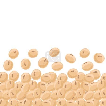 Illustration for Soya soybean background. Soy beans protein. Legumes food. Vector illustration. - Royalty Free Image