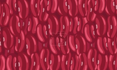 Illustration for Red beans background. Legumes food. Vector illustration. - Royalty Free Image