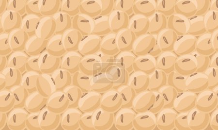 Illustration for Soya soybean background. Soy beans protein. Legumes wrapping paper. Vector illustration. - Royalty Free Image