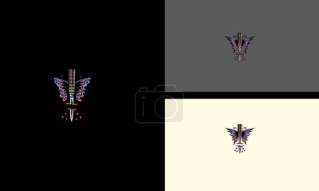 Illustration for Butterfly and knife vector mascot design - Royalty Free Image