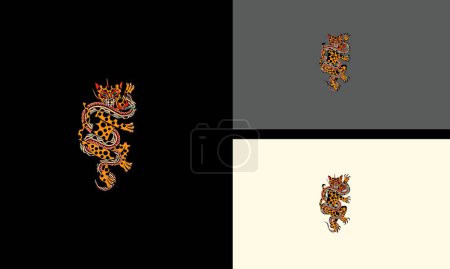 Illustration for Cheetah with king cobra vector artwork design - Royalty Free Image