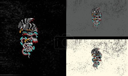 Ilustración de Águila y serpiente vector ilustración obra de arte diseño plano - Imagen libre de derechos