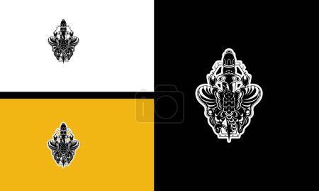 Illustration for Butterfly and sword vector line art design - Royalty Free Image