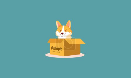 Illustration for Adopt dog sticker vector illustration flat design - Royalty Free Image