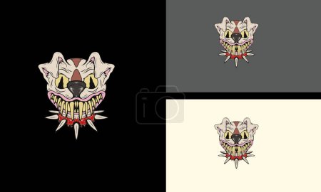 Ilustración de Cabeza perro zombie vector mascota diseño - Imagen libre de derechos