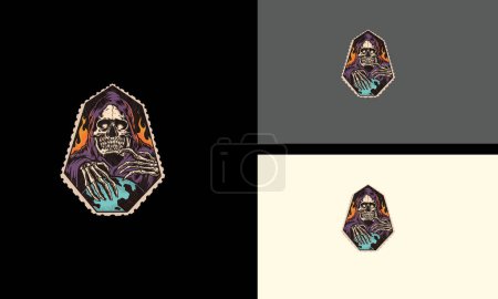 Illustration for Angel of death and flames vector tattoo design - Royalty Free Image