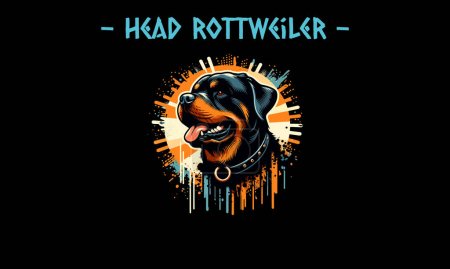 head rottweiler vektor illustration artwork design