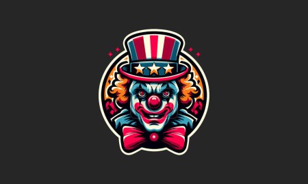 Illustration for Head clown wearing top hat vector illustration design - Royalty Free Image