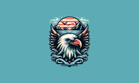Ilustración de Águila cabeza en el mar vector ilustración diseño de obras de arte - Imagen libre de derechos