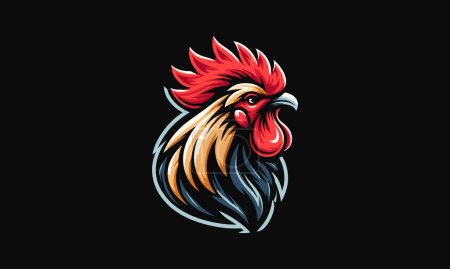 Illustration for Head rooster vector illustration flat design - Royalty Free Image