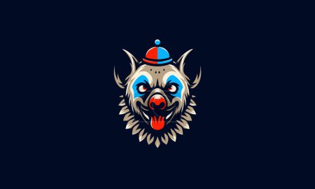 Illustration for Head hyena clown vector mascot design - Royalty Free Image