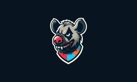 Illustration for Head hyena clown vector mascot design - Royalty Free Image