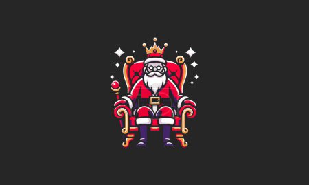Ilustración de Santa shit on chair king vector mascot design - Imagen libre de derechos