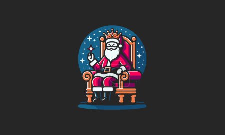 Ilustración de Santa shit on chair king vector mascot design - Imagen libre de derechos