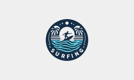 Ilustración de Diseño del logotipo de surf vector ilustración diseño - Imagen libre de derechos